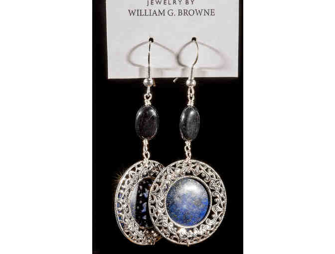 Lapis and Onyx Earrings