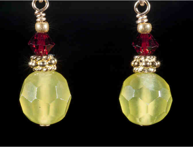 Olive Jade and Gold Vermeil Earrings