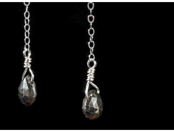 Silver Earrings with Hematite drops