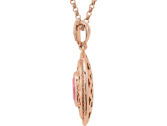 14K GOLD DIAMOND & PINK TOURMALINE NECKLACE