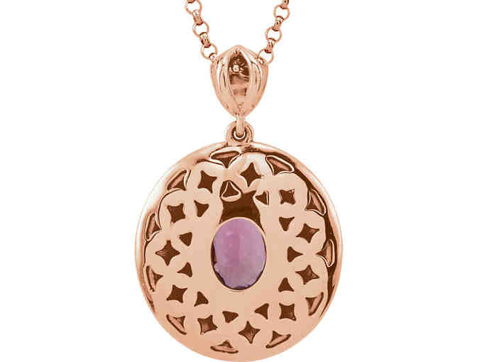 14K GOLD DIAMOND & PINK TOURMALINE NECKLACE