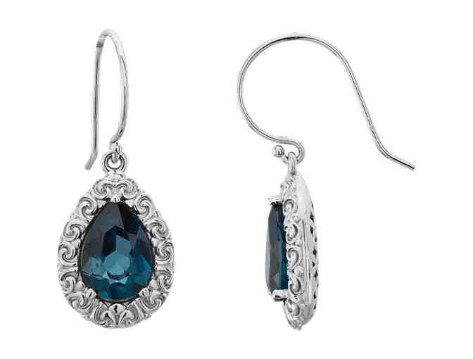 14k WHITE GOLD LONDON BLUE TOPAZ EARRINGS