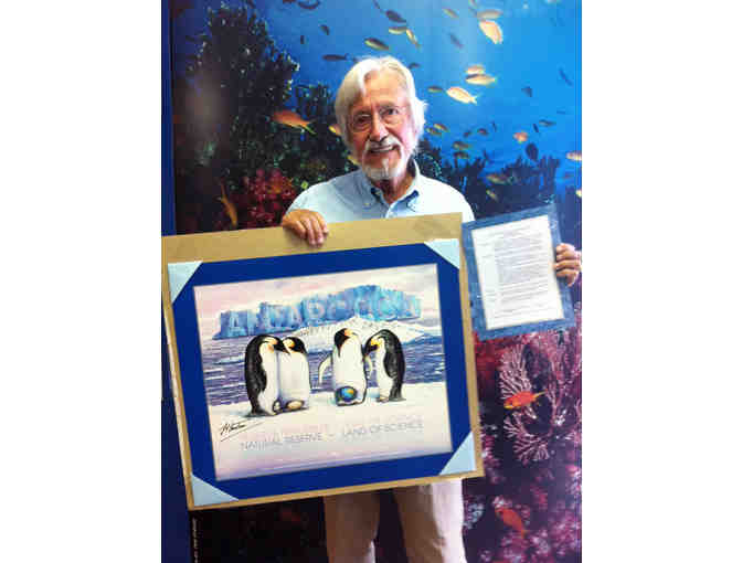 'ANTARCTICA' limited edition poster autographed by Jacques-Yves Cousteau