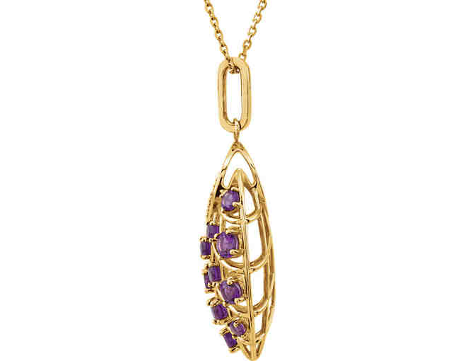 Golden Nest Necklace with Diamonds and Amethysts