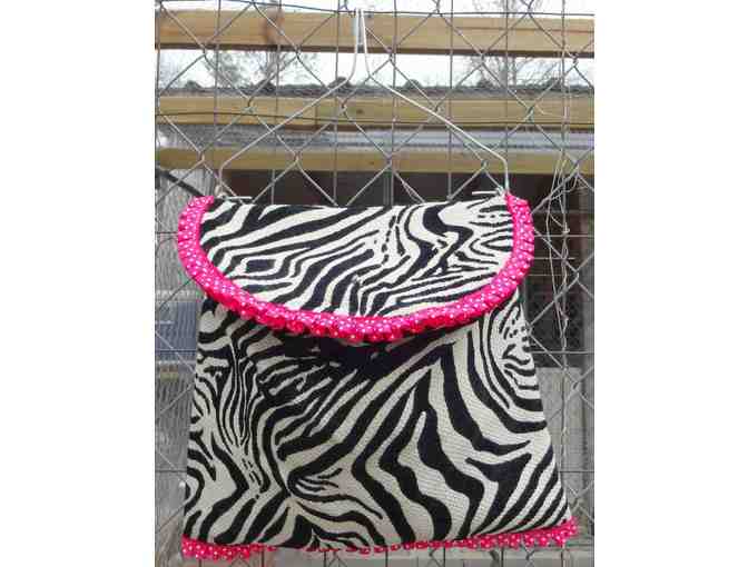 Zebra Print Clothespin Bag