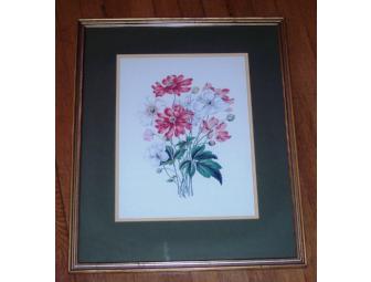 Trio of framed botanical prints