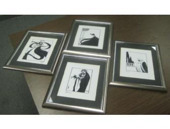Framed Aubrey Beardsley print - The Black Domino