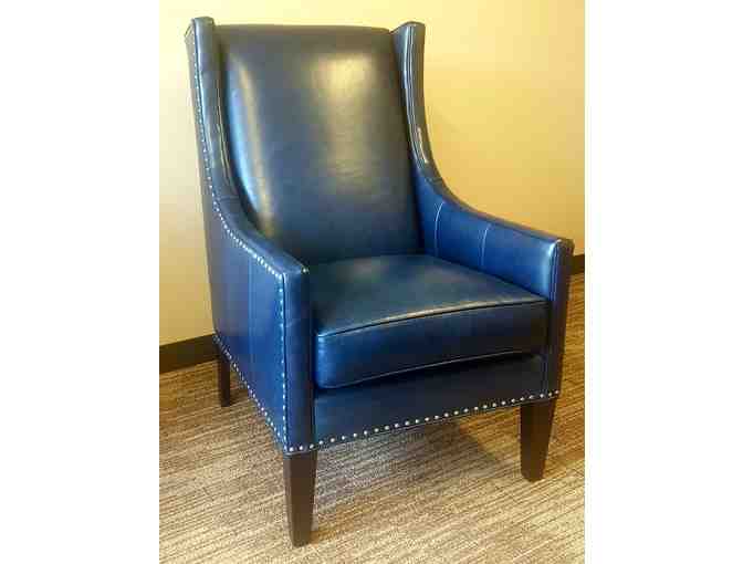 Boston Interiors Blue Leather Accent Chair