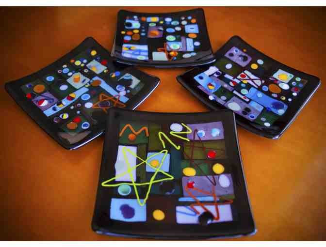 Kindergarten Kids Art Project: Fused Glass Plate Set