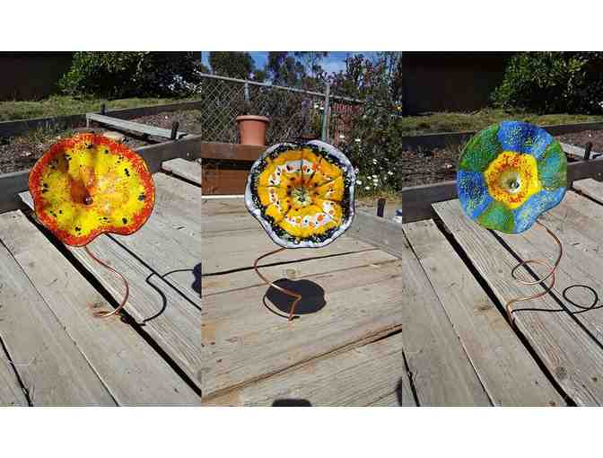N - Fourth and Fifth Grade Art Project: Three Whimsical Fused Glass Flowers #4