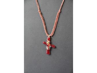 Art Glass Cross Necklace