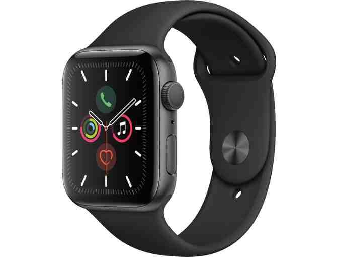 Apple Watch Series 5 (GPS) 44mm Space Gray Aluminum Case with Black Sport Band - Photo 1