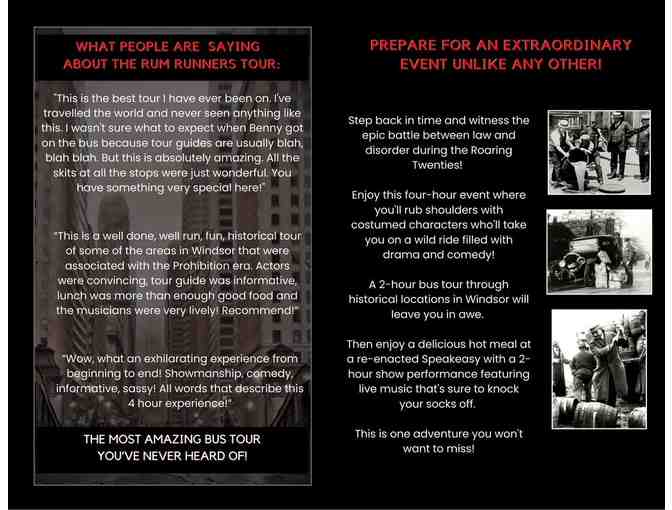 2 Tickets to the Rum Runners Bus Tour