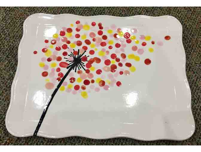 Moon Room Hand-Painted Ceramic Flower Platter