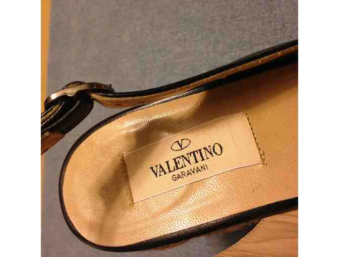 Valentino Satin and Leather Wedges
