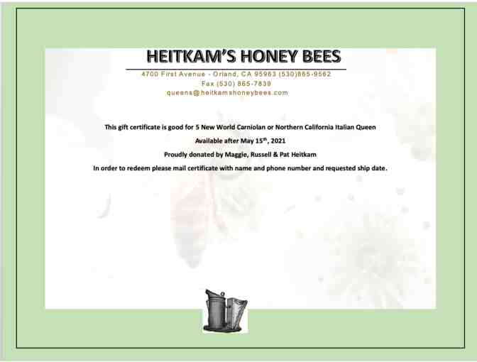 Gift Certificate - 5 New Queens