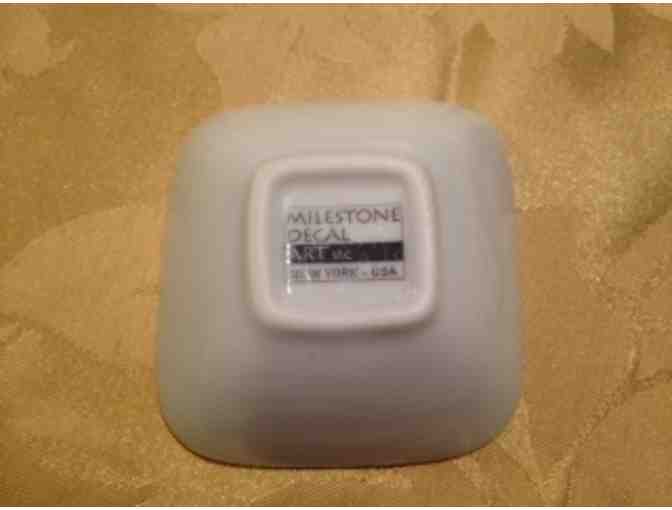 A Quartet of Porcelain Dipping Bowls & A Pair of Porcelain Wine Bottle Coasters