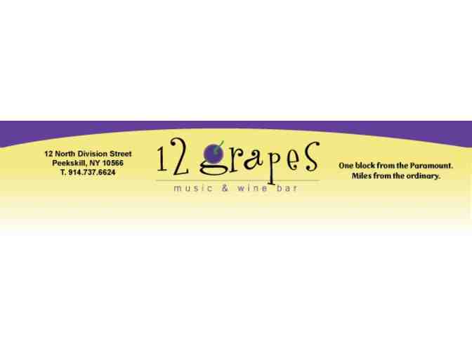 A $50 gift certificate for 12 Grapes Music and Wine Bar