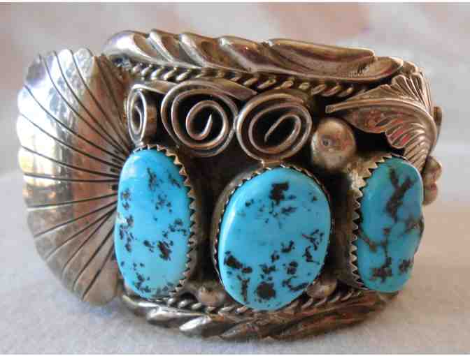 Sterling and Turquoise Watch Band by M. Thomas Jr.