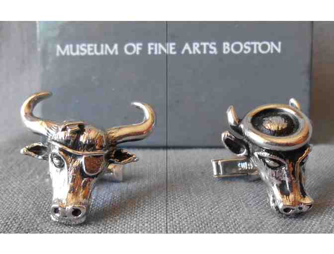 Cuff-Links (Silver plate) - Holy Cow and Bum Steer Motif