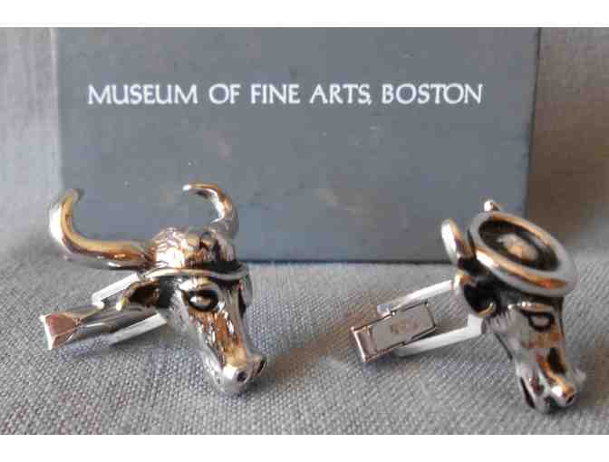 Cuff-Links (Silver plate) - Holy Cow and Bum Steer Motif