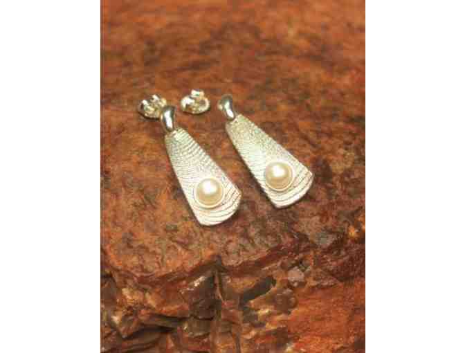 Sterling silver & Pearl earrings. By Althea Cajero.