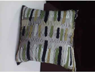 Set of 2 Asian textile collage pillows