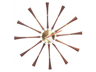 George Nelson Spindle Wall Clock (Reproduction) - Includes Free Shipping