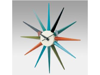 George Nelson Classic Wooden Sunburst Clock (Reproduction) - Includes Free Shipping