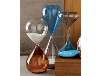 3 Gorgeous Roost Glass Hourglasses 2 SMALL & 1 MEDIUM