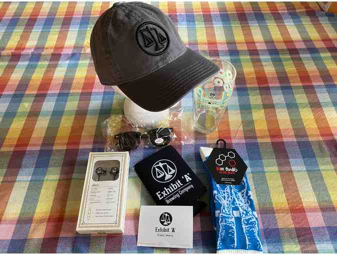 Exhibit 'A' Brewing Company swag pack, including $25 gift card