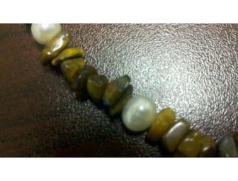Fire & Ice Tigers Eye and Pearl Necklace + $25 Gift Card
