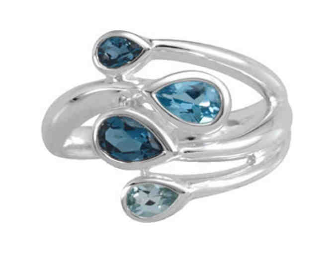 Sterling Silver Blue Topaz Droplets Ring sz 7