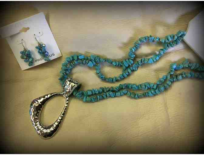 BoHo Tourquoise Necklace and Earrings - Photo 1
