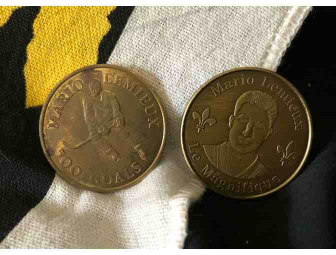 Vintage Mario Lemieux Coins & Playoff Towel