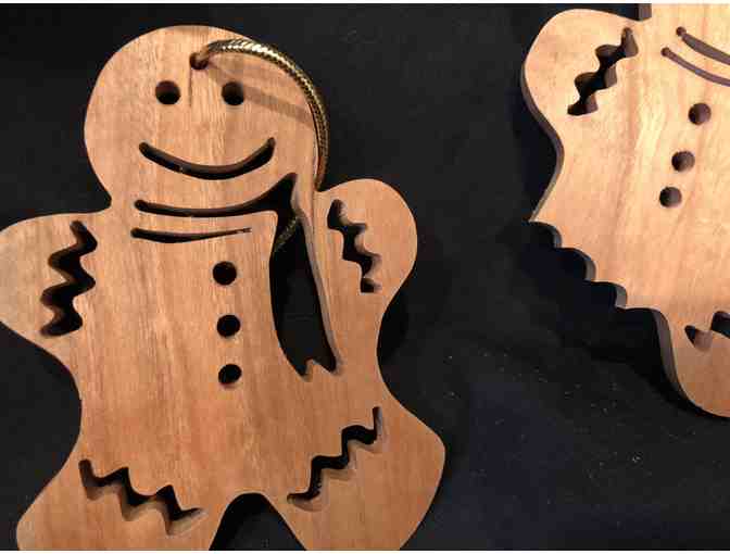 Hand-crafted Wooden Gingerbread Ornaments