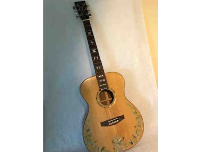 Bruce Wei Guitar with Abalone Inlay, Light Wood
