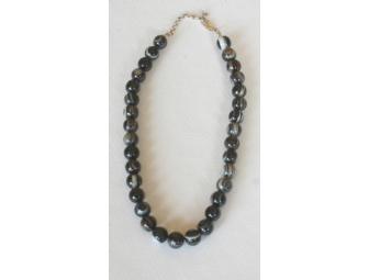 Striped onyx beads on sterling silver