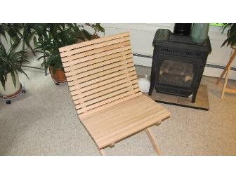 Hand crafted oak deck chair by Murray Edelstein