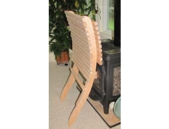 Hand crafted oak deck chair by Murray Edelstein