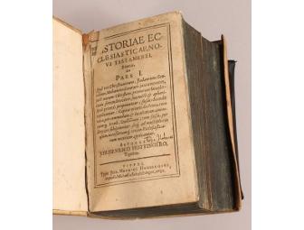 2 Antique Books-Church History Book & German Bible