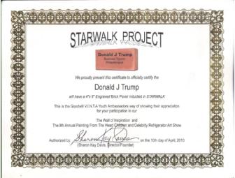 Original watercolor painting done by Mr. Donald Trump and Autographed Photos