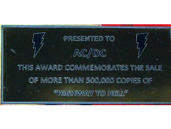 AC/DC Highway To Hell Gold Record Award non-Riaa LP CD
