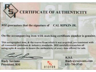 CAL RIPKIN JR SIGNED BAT