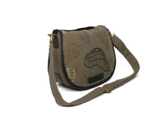 'Make Love Not Trash' Crossbody Saddle Bag (Camo)