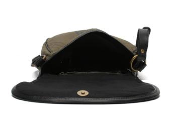 'Make Love Not Trash' Crossbody Saddle Bag (Camo)