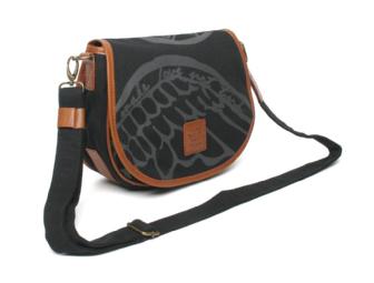 'Make Love Not Trash' Crossbody Saddle Bag (Midnight)