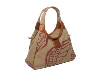 'Make Love Not Trash' Drop Zip Satchel (Sand)