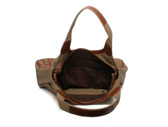 'Make Love Not Trash' Drop Zip Satchel (Sand)