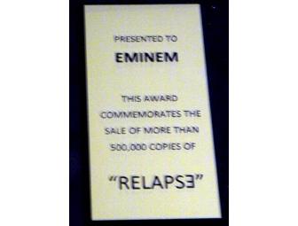 Eminem Huge Rare Relapse Gold Record Award lp cd